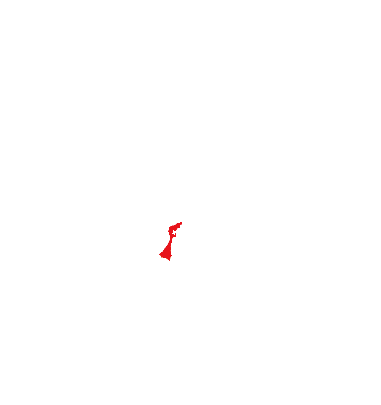 石川県の場所を示した地図